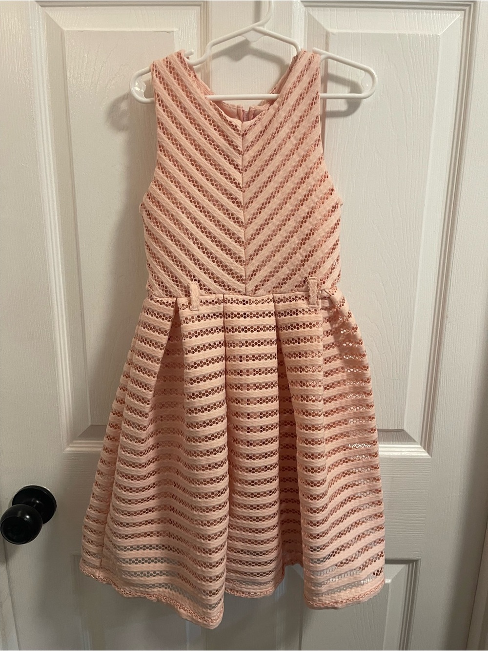 Nannette Blush Pink Lace Fit-and-Flare Party Dress